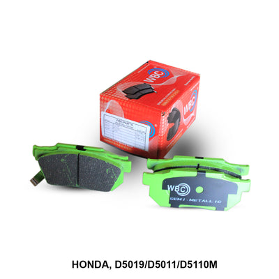 WBC Brake Pad Semi-Metallic, D5011, D5019, 45022-SD2-527, for Honda Odyssey