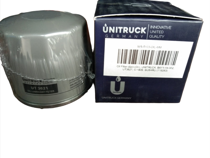 กรองน้ำมันเครื่อง(Spin-On), UNITRUCK, B6Y1-14-302, UT3621, C-1809, SUBARU (116263)