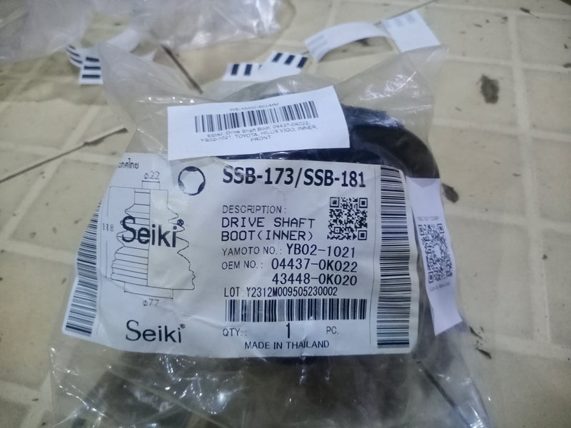 SEIKI, Drive Shaft Boot, 04437-0K022, YB02-1021, TOYOTA, HILUX VIGO, INNER, FRONT