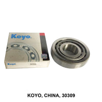 KOYO, Tapered Roller Bearing, China, 30309, 45x100x27.25mm