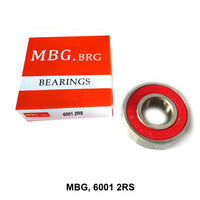MBG, Deep Groove Ball Bearing, China, 6001, 2RS