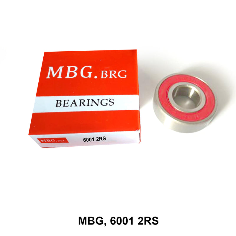 MBG, Deep Groove Ball Bearing, China, 6001, 2RS