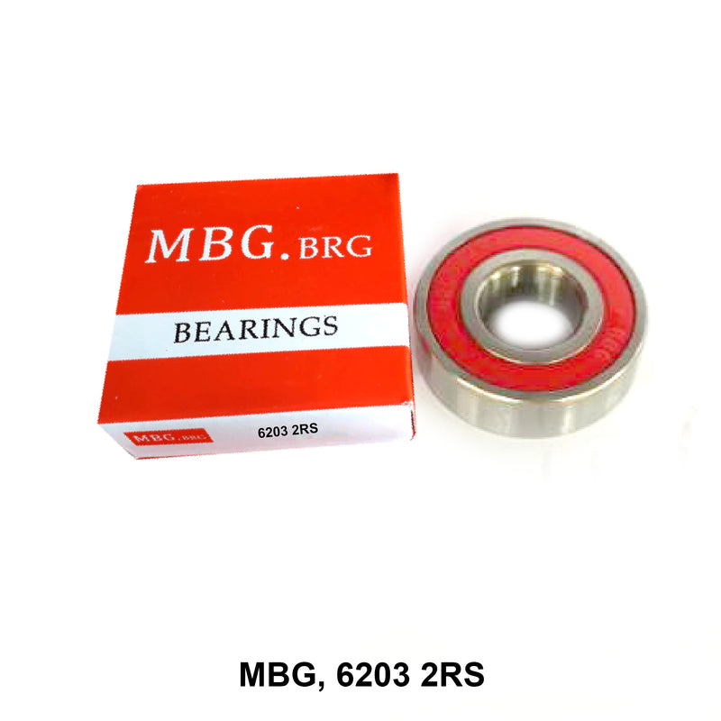 MBG, Deep Groove Ball Bearing, China, 6203, 2RS