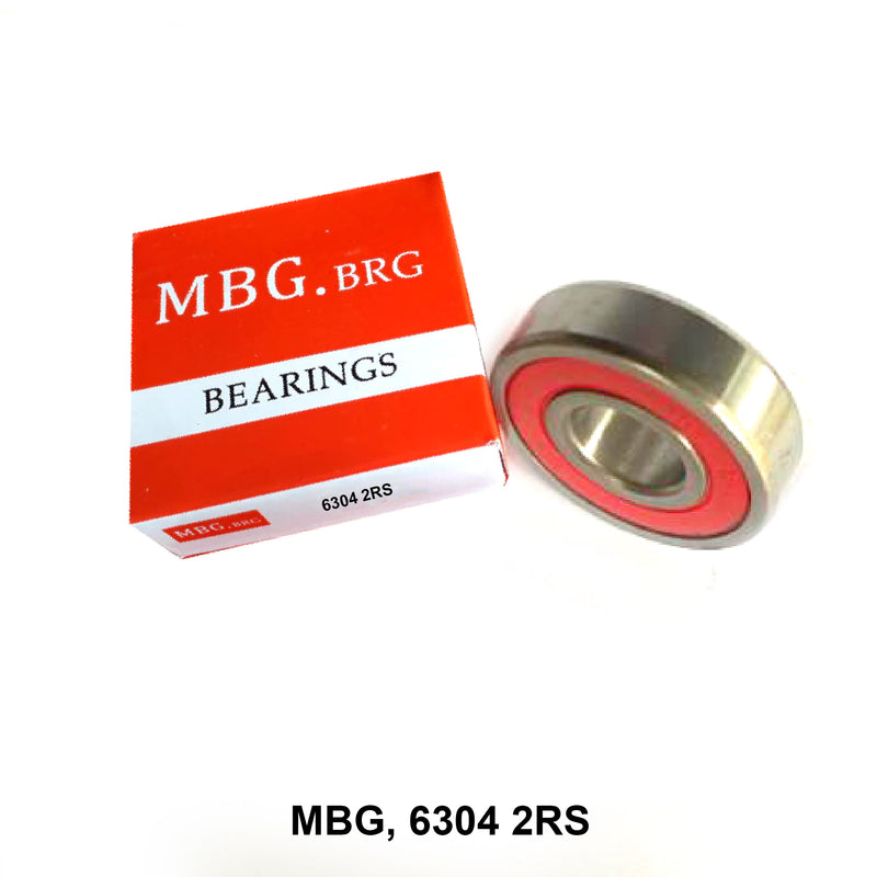 ตลับลูกปืนเม็ดกลมร่องลึก MBG จีน 6304 2RS (121390)