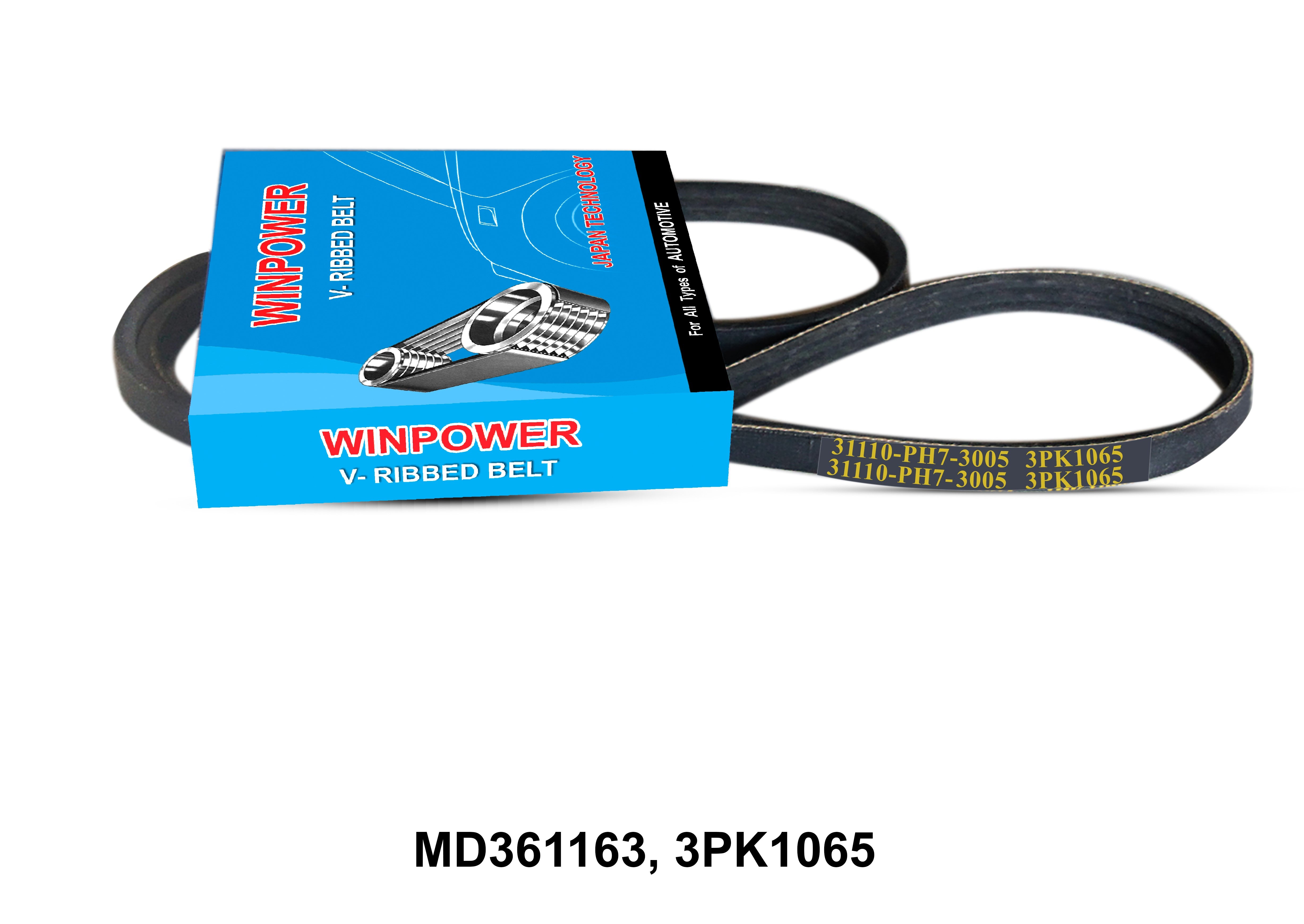 V-Ribbed Belt, WINPOWER, MD361163, 3PK1065 (002708)