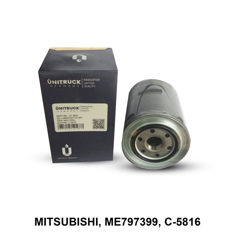 กรองน้ำมันเครื่อง(Spin-On) UNITRUCK, ME797399, C-5816, MITSUBISHI (121338)