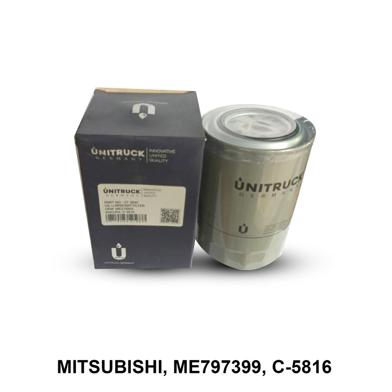 กรองน้ำมันเครื่อง(Spin-On) UNITRUCK, ME797399, C-5816, MITSUBISHI (121338)