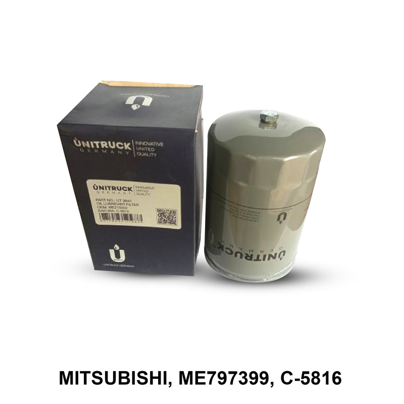 กรองน้ำมันเครื่อง(Spin-On) UNITRUCK, ME797399, C-5816, MITSUBISHI (121338)