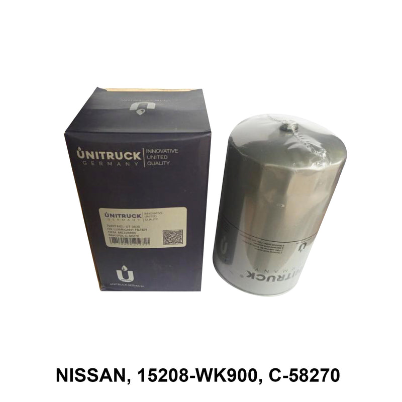 กรองน้ำมันเครื่อง (Spin-On) UNITRUCK, 15208-WK900, C-58270, NISSAN (121342)