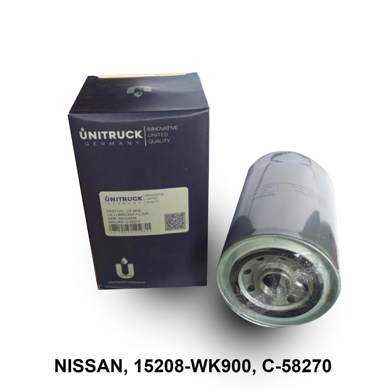 กรองน้ำมันเครื่อง (Spin-On) UNITRUCK, 15208-WK900, C-58270, NISSAN (121342)