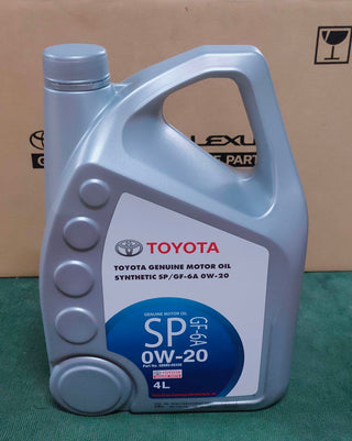 Toyota Genuine Motor Oil 0W-20 Eco Synthetic — Gasoline Engine (4 Litres)