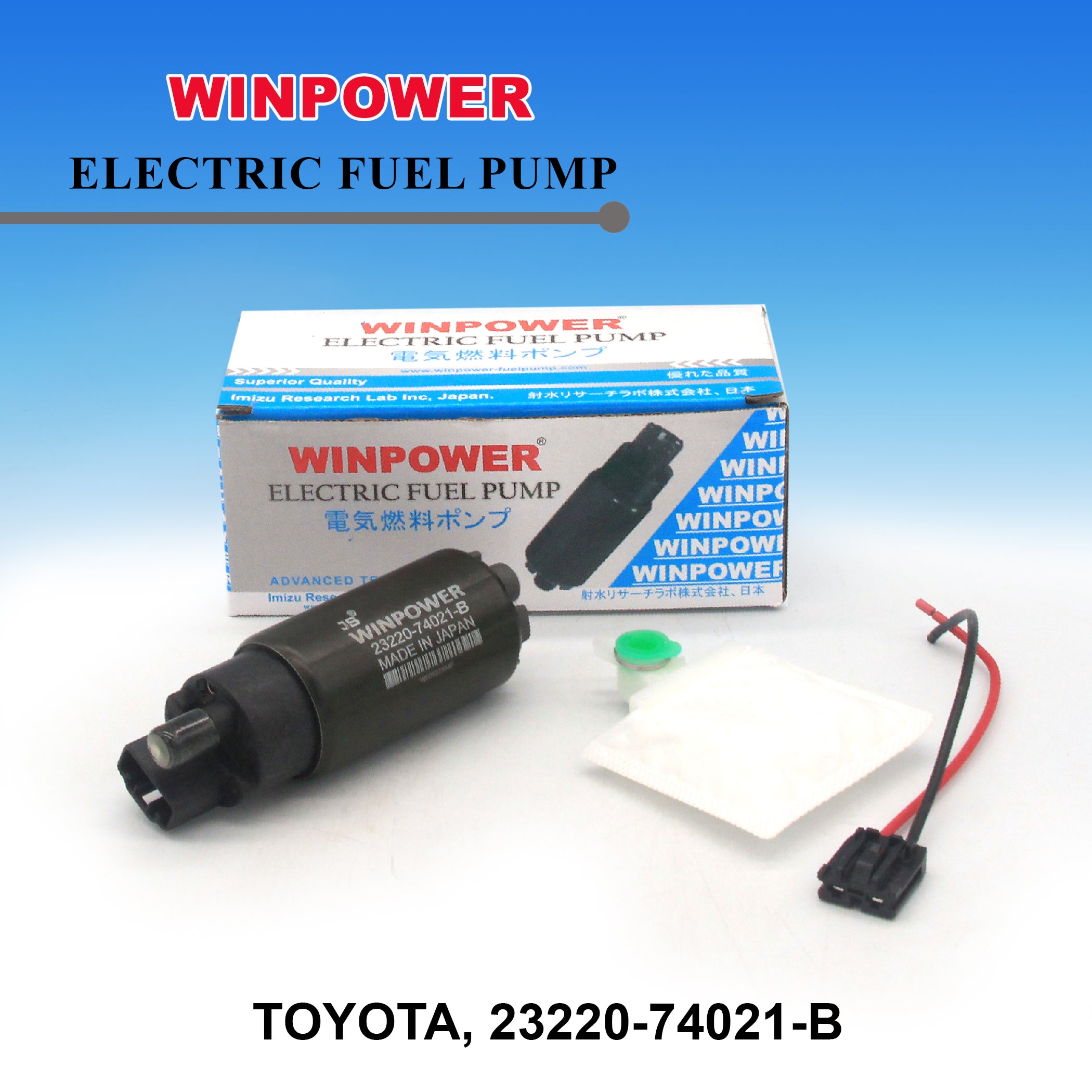 In-Tank Fuel Pump, (Small) WINPOWER, Big Pin, 23220-74021-B, WF-3801 (003427)