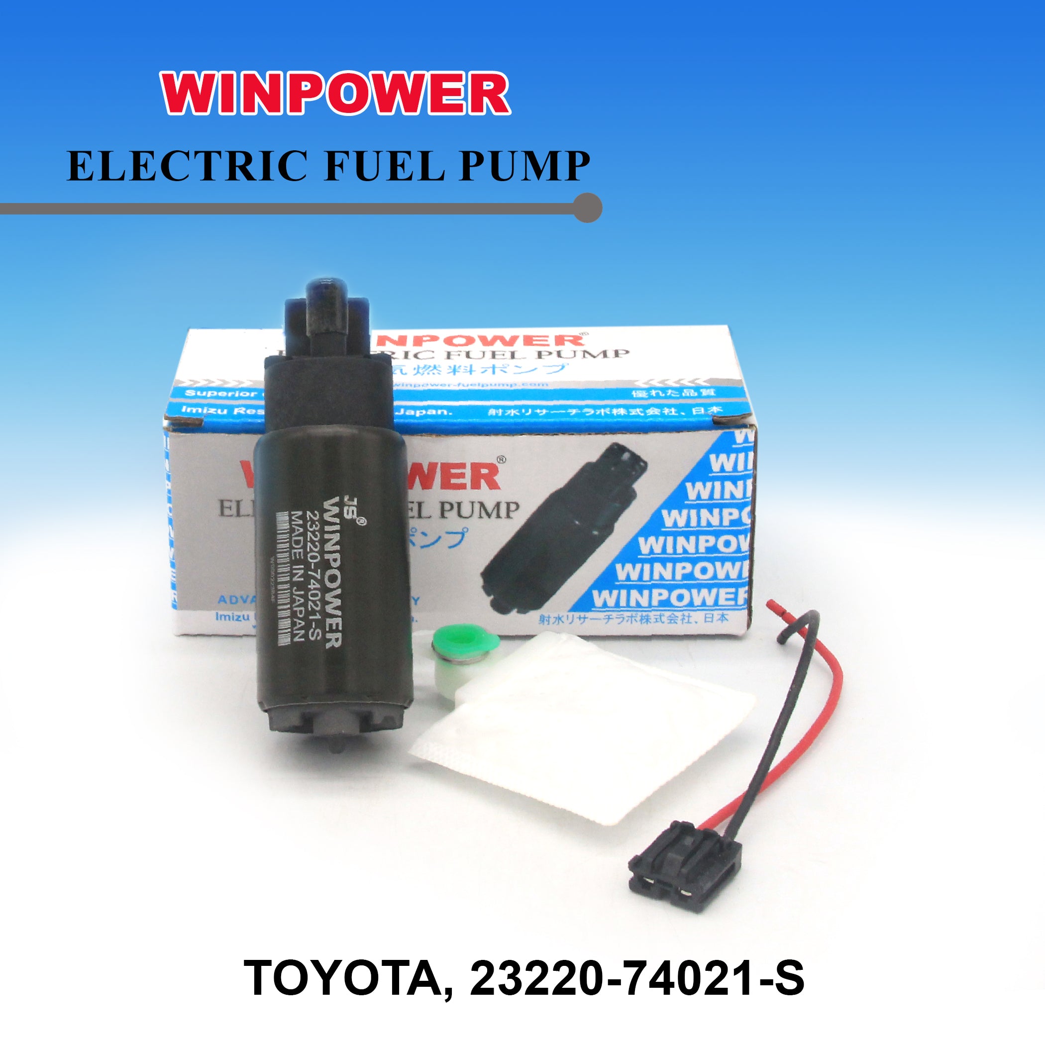 In-Tank Fuel Pump, (Small) WINPOWER, Small Pin, 23220-74021-S, WF-3801 (000877)