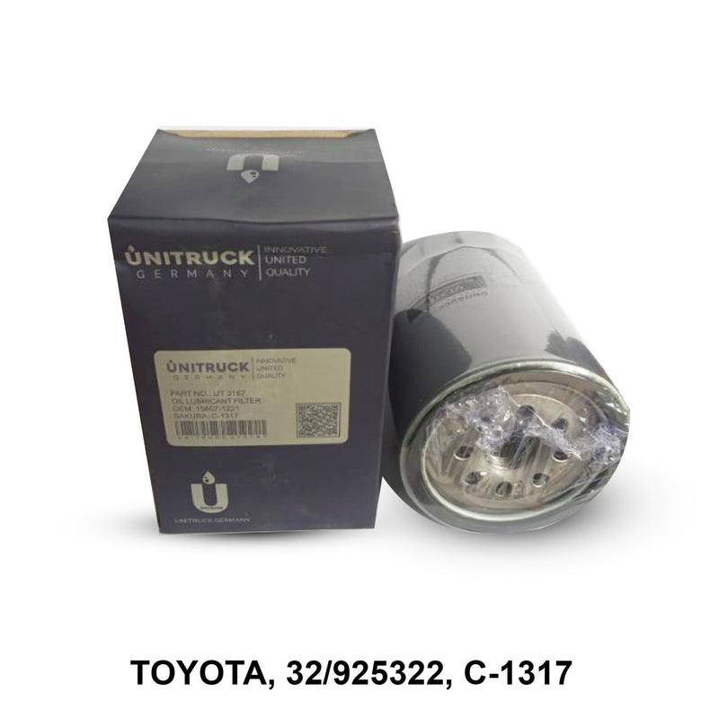 กรองน้ำมันเครื่อง(Spin-On) UNITRUCK, 15607-1221 , C-1317, TOYOTA (121339)