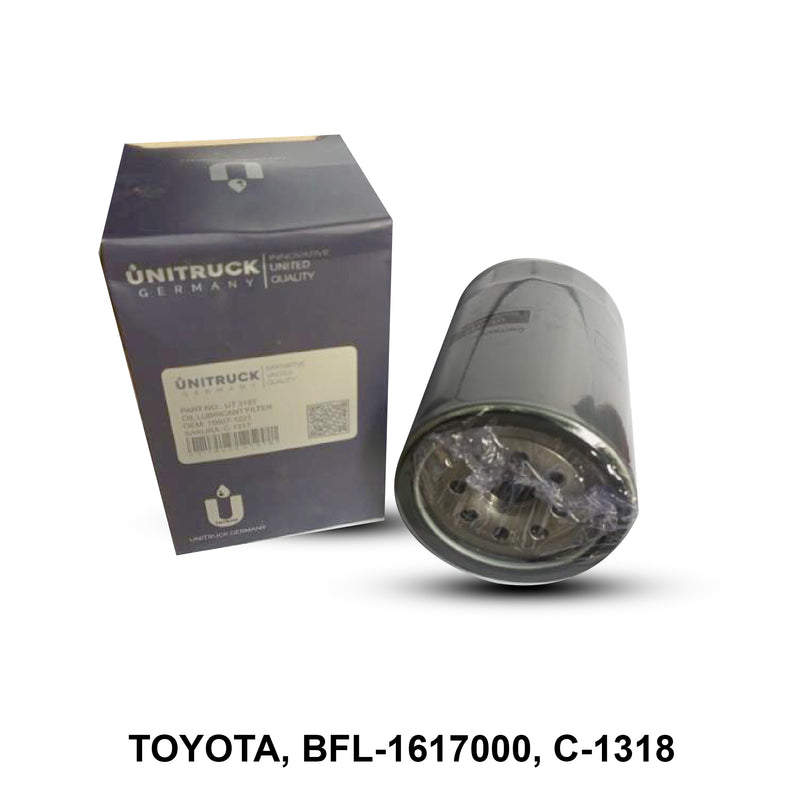 กรองน้ำมันเครื่อง(Spin-On), UNITRUCK, BFL-1617000, C-1318, TOYOTA (121343)