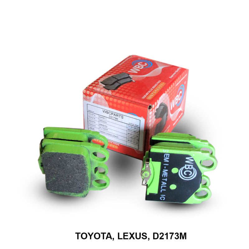 WBC Brake Pad Semi-Metallic, D2173, 04466-30170, for Toyota Corolla