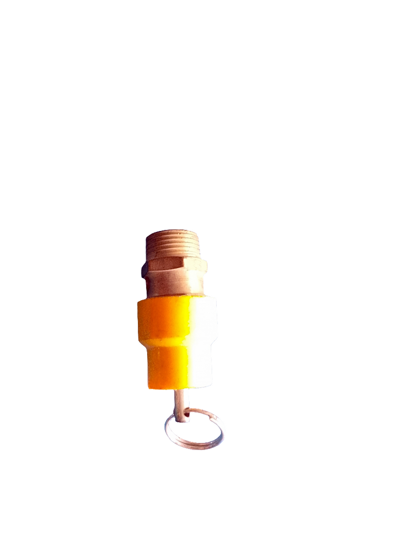 WPR, Safety Valve Air Compressor Pressure Relief Valve, 3/8 Inch PT Male - 03 (14mm x 18mm), 43mm Length, Yellow Hat