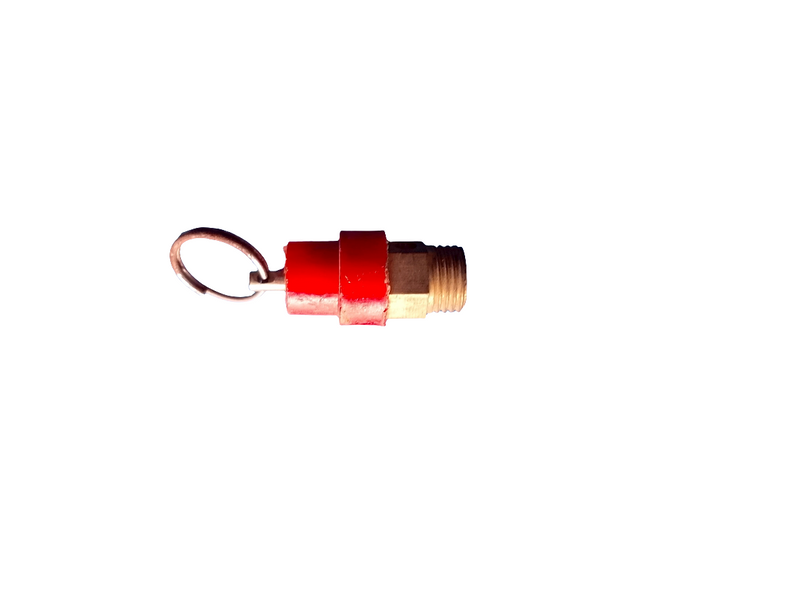WPR, Safety Valve Air Compressor Pressure Relief Valve, 1/4 Inch PT Male - 02 (12mm x 13mm), 33mm Length, Red Hat