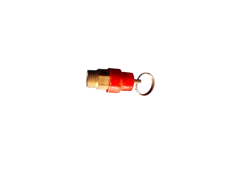 WPR, Safety Valve Air Compressor Pressure Relief Valve, 1/4 Inch PT Male - 02 (12mm x 13mm), 33mm Length, Red Hat