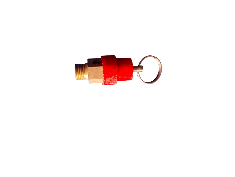WPR, Safety Valve Air Compressor Pressure Relief Valve, 1/8 Inch PT Male - 01 (10mm x 13mm), 33mm Length, Red Hat