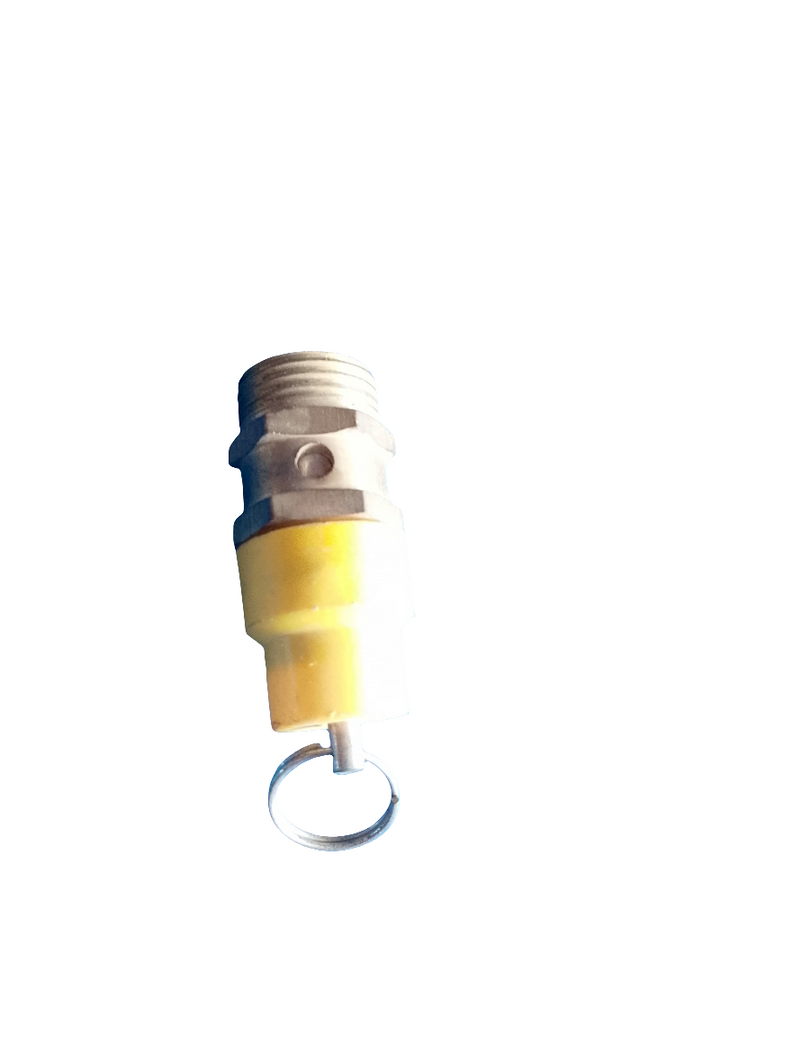 Safety Valve Air Compressor Pressure Relief Valve၊ WPR၊ 1/2 Inch PT Male၊ 04 (20mm x 20mm)၊ အရှည် 50.8mm၊ အဝါရောင် ဦးထုပ် (111526)