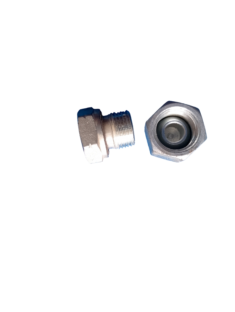 WPR 3/8 Inch Steel Hex End Cap, 3/8 Inch NPT Male Hex End Plug+3/8 Inch Brass Hex Female Thread