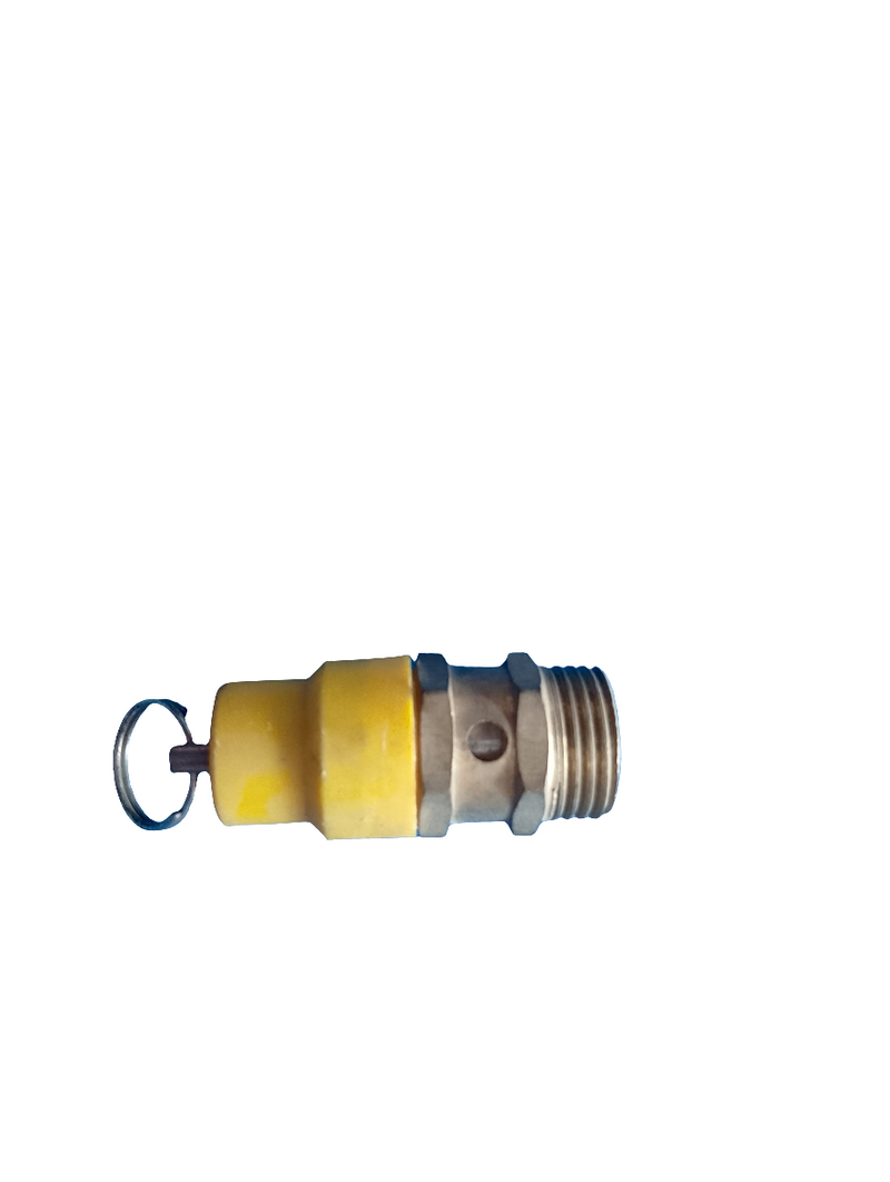 Safety Valve Air Compressor Pressure Relief Valve၊ WPR၊ 1/2 Inch PT Male၊ 04 (20mm x 20mm)၊ အရှည် 50.8mm၊ အဝါရောင် ဦးထုပ် (111526)