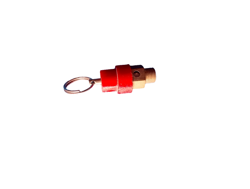 WPR, Safety Valve Air Compressor Pressure Relief Valve, 1/8 Inch PT Male - 01 (10mm x 13mm), 33mm Length, Red Hat
