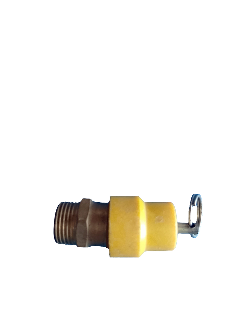 WPR, Safety Valve Air Compressor Pressure Relief Valve, 3/8 Inch PT Male - 03 (14mm x 18mm), 43mm Length, Yellow Hat