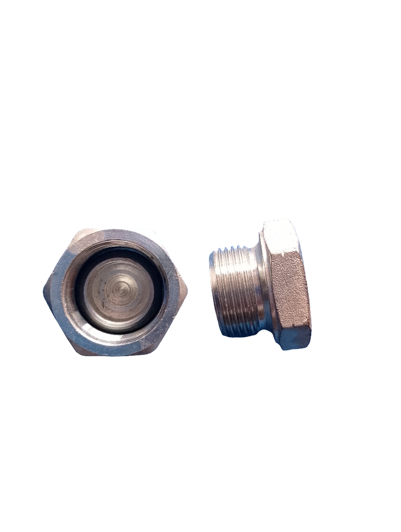 WPR 1 Inch Steel Hex End Cap, 1/ Inch NPT Male Hex End Plug+1 Inch Brass Hex Female Thread