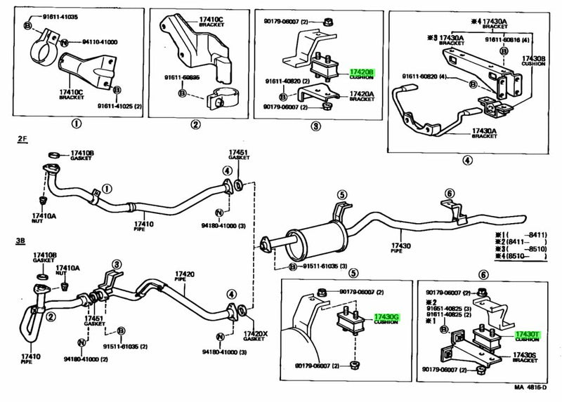 RBI Exhaust Pipe Support LH 17567-61030 T31BU610