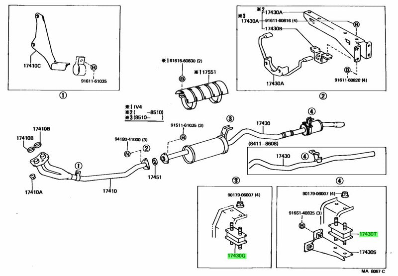 RBI Exhaust Pipe Support LH 17567-61030 T31BU610