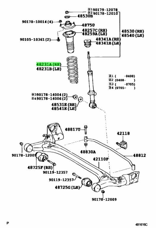 Toyota Wish Rear Coil Spring 48231-68020 – Genuine OEM Suspension Replacement