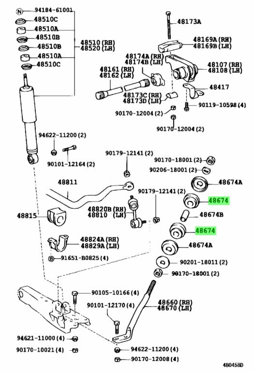 ยางสตรัทบาร์ RBI ชุดตัวล่าง LH 48674-26021, T2367Z (001972)