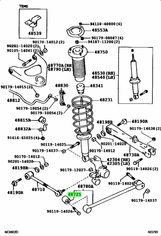 RBI Suspension Bush RE LH 48725-22110 T25LS401