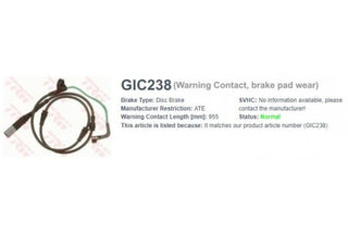 Wire-Sensor, TRW, 34 35 6 773 008, GIC238, BMW (075774)