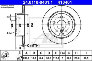 Rotor Disc, ATE, 34 21 6 799 367, 24.0110-0401.1, BMW (078015)