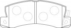 ผ้าเบรค NIBK, A-221WK, PN1321, AKEBONO (017055)
