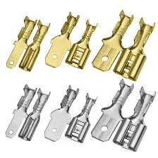 W/O, Spade Crimp Terminals Electrical Wire Connectors, Male, 2.8mm, 4.8mm, 6.3mm