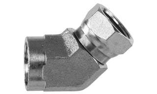 1504-08-08 - ข้องอ 45Â° ตัวเมีย 1/2" NPTF x 1/2" NPSM ข้อต่อไฮดรอลิกแบบหมุนได้ (080277)