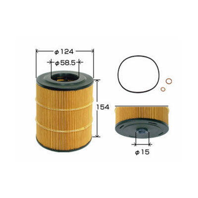 NISSAN UD Trucks, Oil Filter Element, MD92T/GE13T 15274-NY125
