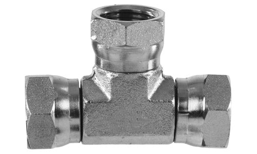 1603-04-04-04 - ทียูเนี่ยน, 1/4" NPSM แบบหมุน x 1/4" NPSM แบบหมุน x 1/4" NPSM ข้อต่อไฮดรอลิกแบบหมุน (080296)