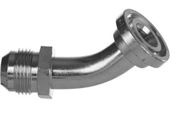 1703-12-16 - ข้องอ 45Â°, 3/4" JIC (1 1/16"-12 เกลียว) x 1" Code 61 ข้อต่อฟิตติ้งไฮดรอลิกหน้าแปลน (081991)
