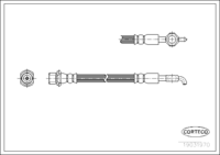 Brake Hose, CORTECO, OEM 9094702604, Article number 1 9 0 3 1 9 7 0, TOYOTA - Front Axle, 199mm Length