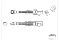 Brake Hose, CORTECO, OEM 562344, Article number 1 9 0 3 2 1 4 2, OPEL (108065)