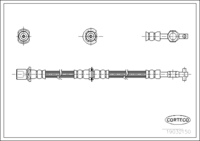 Brake Hose, CORTECO, OEM 9094702550, Article number 1 9 0 3 2 1 5 0, TOYOTA (Front Axle, Length: 502mm)