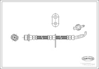 Front Right Brake Hose for Toyota, Length 445mm