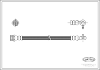 Brake Hose, CORTECO, OEM NA0143820B, Article number 1 9 0 3 2 3 6 7, MAZDA (108279)