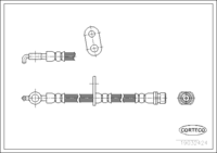 สายเบรค, CORTECO, OEM 9094702632, หมายเลขบทความ 1 9 0 3 2 4 2 4, TOYOTA - เพลาหน้าขวา - ความยาว 486มม.