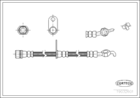 Brake Hose, CORTECO, OEM 9094702668, Article number 1 9 0 3 2 6 0 1, TOYOTA (Rear Axle Right, Length: 498mm)